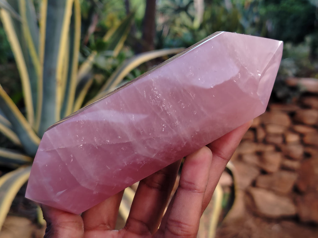 Polished Double Terminated Rose Quartz Points x 3 From Ambatondrazaka, Madagascar - Toprock Gemstones and Minerals 