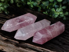 Polished Double Terminated Rose Quartz Points x 3 From Ambatondrazaka, Madagascar - Toprock Gemstones and Minerals 