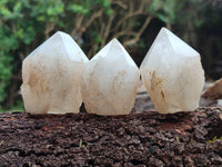 Polished White Candle Quartz Crystals x 15 From Madagascar