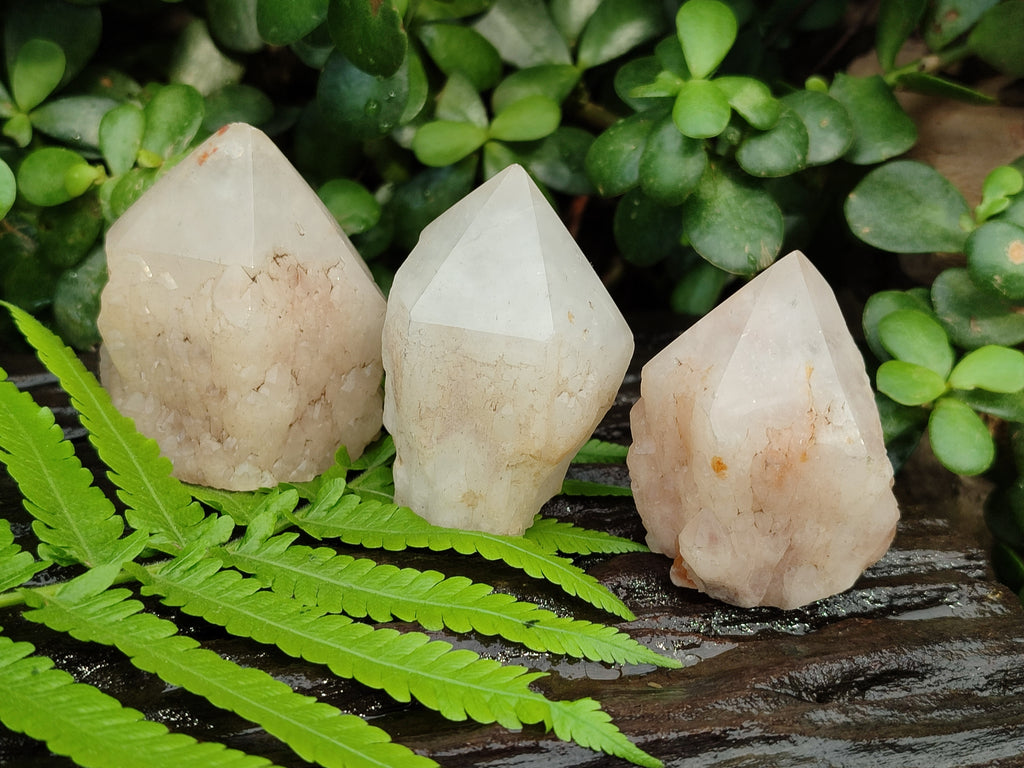 Polished White Candle Quartz Crystals x 15 From Madagascar - Toprock Gemstones and Minerals 