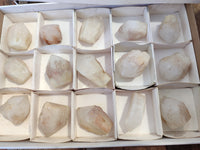 Polished White Candle Quartz Crystals x 15 From Madagascar