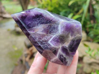 Polished Chevron Amethyst Points x 3 From Zambia