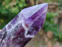Polished Chevron Amethyst Points x 3 From Zambia