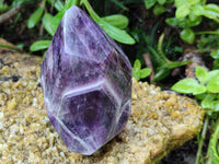 Polished Chevron Amethyst Points x 3 From Zambia