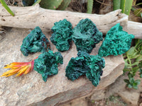 Natural Silky Malachite Specimens x 6 From Kasompe, Congo - Toprock Gemstones and Minerals 