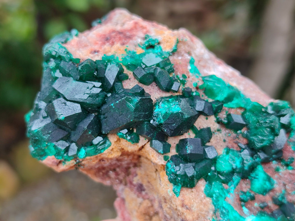 Natural Rare Dioptase with Fibrous Malachite Specimens x 4 From Likasi, Congo - Toprock Gemstones and Minerals 