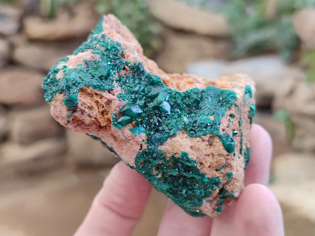 Natural Rare Dioptase with Fibrous Malachite Specimens x 4 From Likasi, Congo - Toprock Gemstones and Minerals 