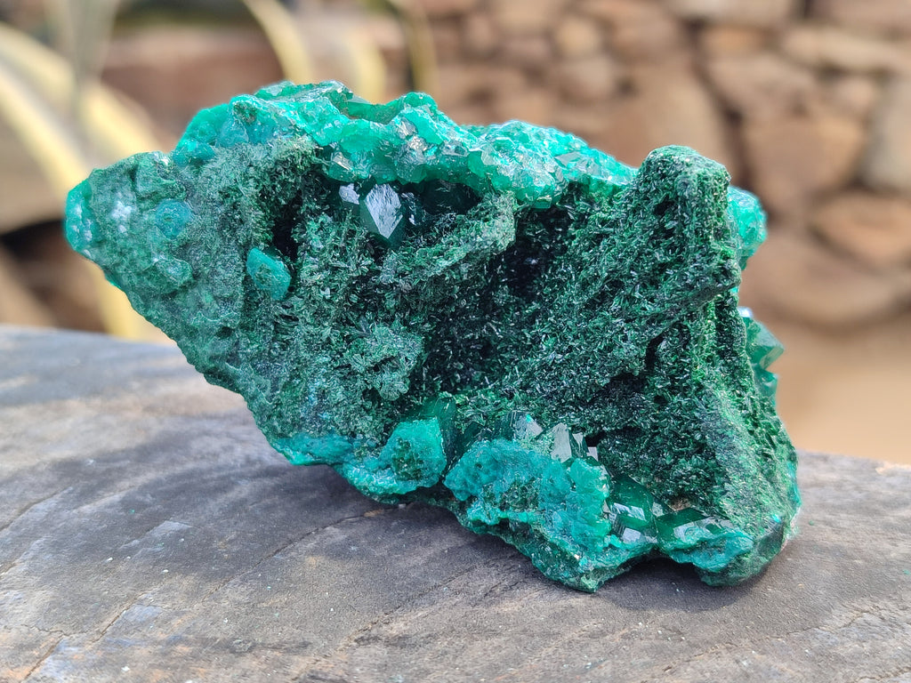 Natural Rare Dioptase with Fibrous Malachite Specimens x 4 From Likasi, Congo - Toprock Gemstones and Minerals 