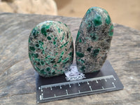 Polished Emerald Mica In Matrix with Ruby Corundum Standing Free Forms x 4 From Mutoko, Zimbabwe - Toprock Gemstones and Minerals 