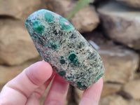 Polished Emerald Mica In Matrix with Ruby Corundum Standing Free Forms x 4 From Mutoko, Zimbabwe - Toprock Gemstones and Minerals 