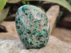 Polished Emerald Mica In Matrix with Ruby Corundum Standing Free Forms x 4 From Mutoko, Zimbabwe - Toprock Gemstones and Minerals 