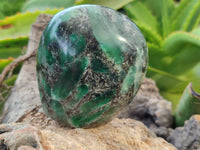 Polished Emerald Mica In Matrix with Ruby Corundum Standing Free Forms x 4 From Mutoko, Zimbabwe - Toprock Gemstones and Minerals 