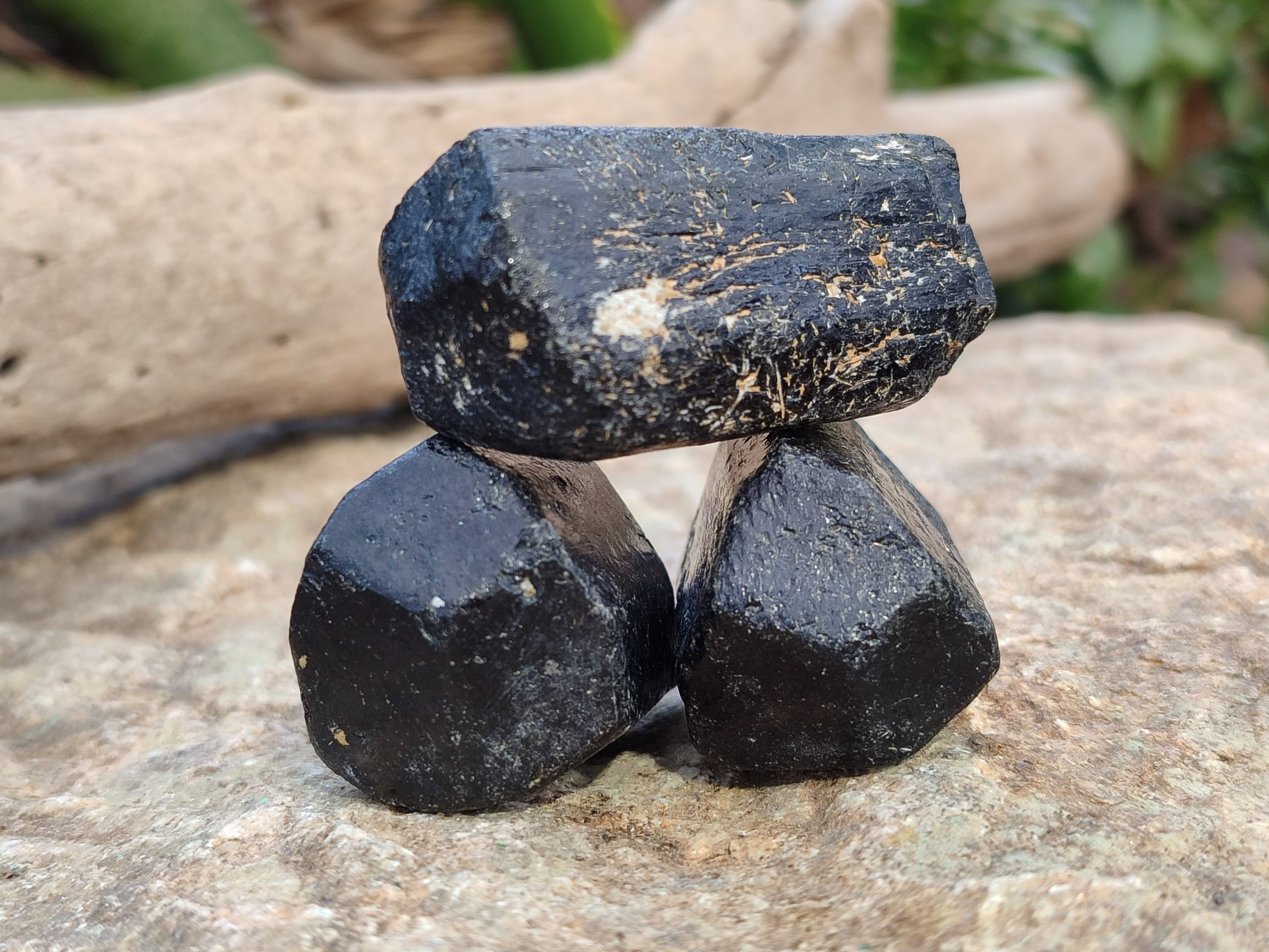 Natural Black Tourmaline Double Terminated Crystals x 24 From Zimbabwe - Toprock Gemstones and Minerals 