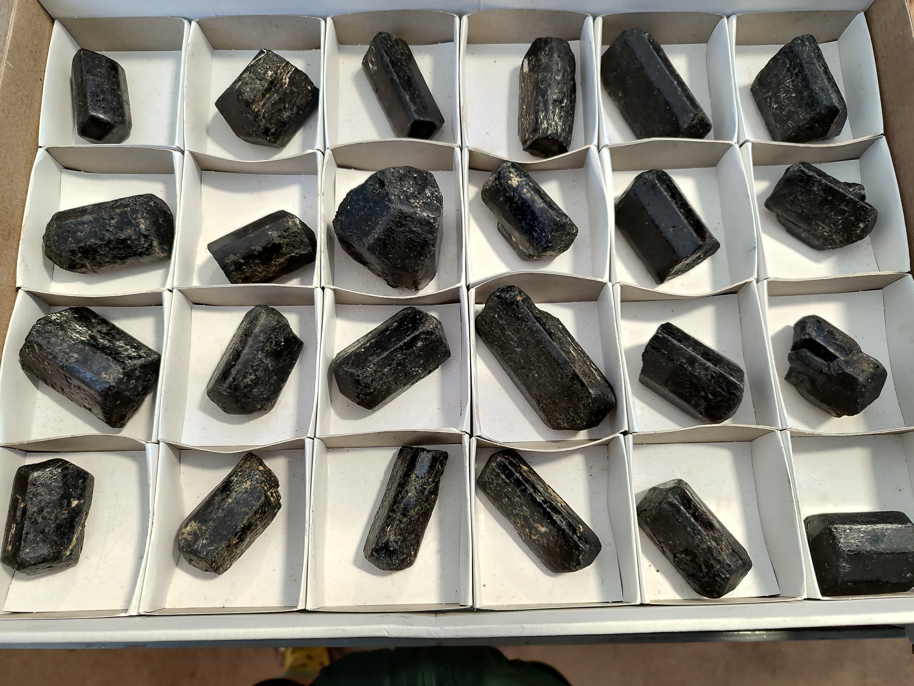 Natural Black Tourmaline Double Terminated Crystals x 24 From Zimbabwe - Toprock Gemstones and Minerals 