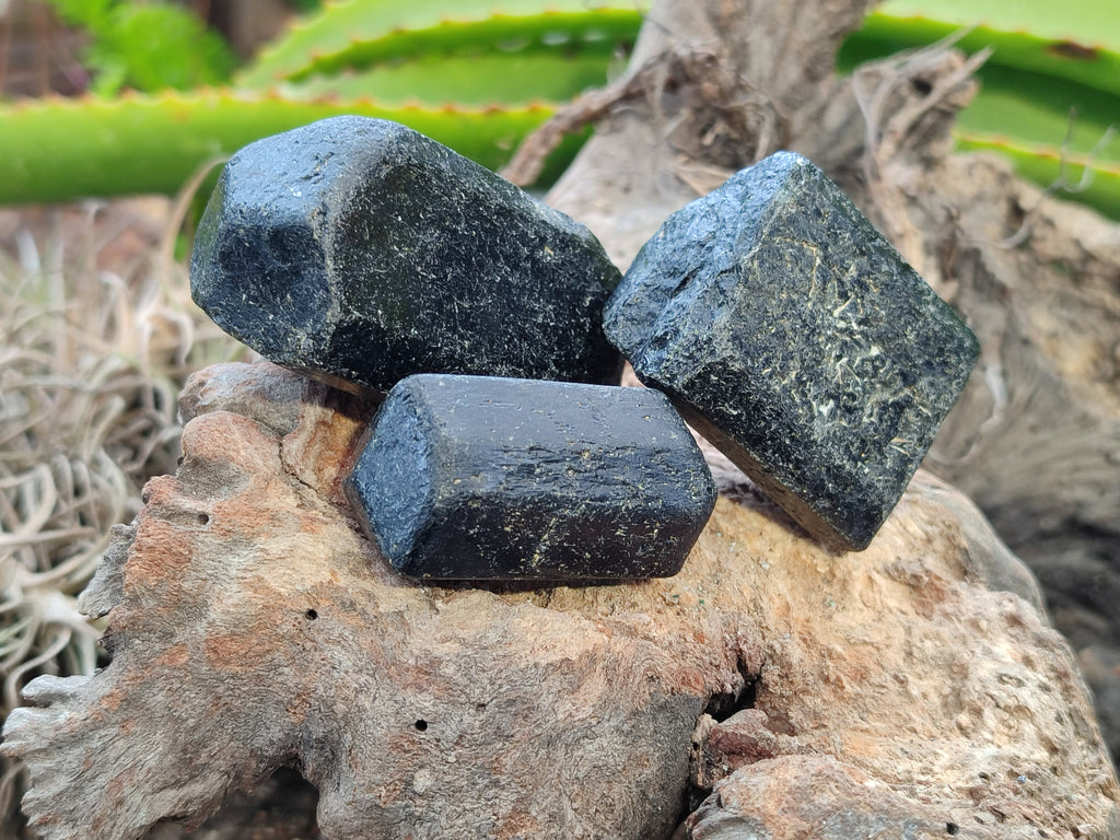 Natural Black Tourmaline Double Terminated Crystals x 24 From Zimbabwe - Toprock Gemstones and Minerals 