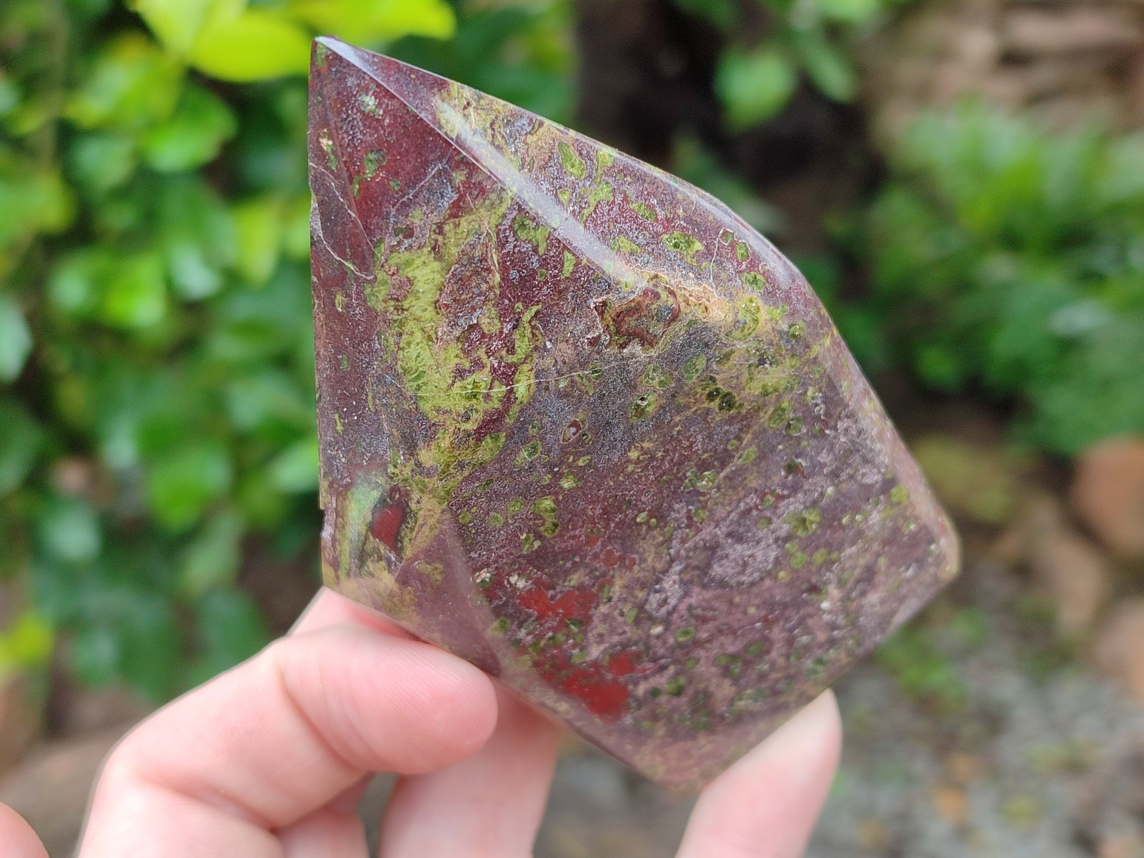Polished Bastite Dragons Blood Stone Points x 3 From Tshipise, South Africa - Toprock Gemstones and Minerals 