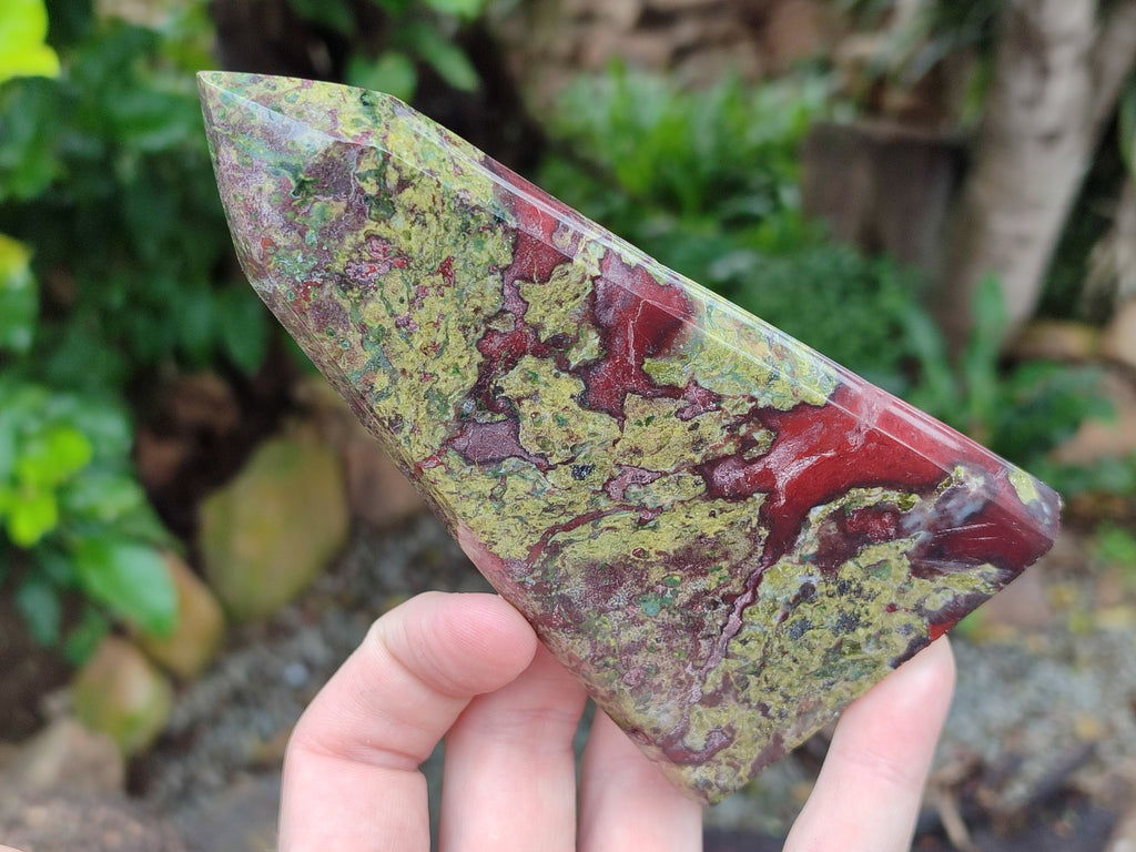 Polished Bastite Dragons Blood Stone Points x 3 From Tshipise, South Africa - Toprock Gemstones and Minerals 