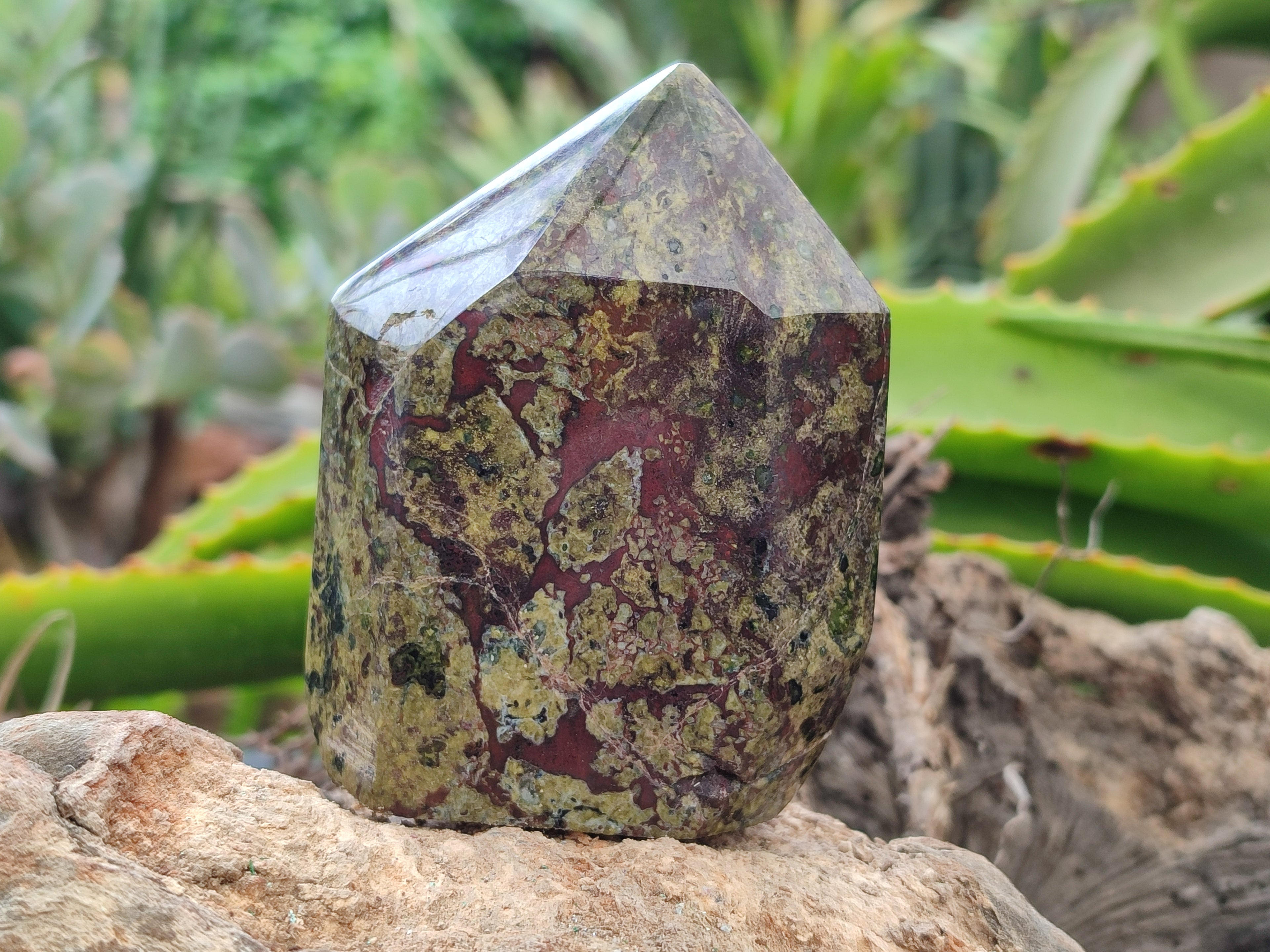 Polished Bastite Dragons Blood Stone Points x 3 From Tshipise, South Africa - Toprock Gemstones and Minerals 