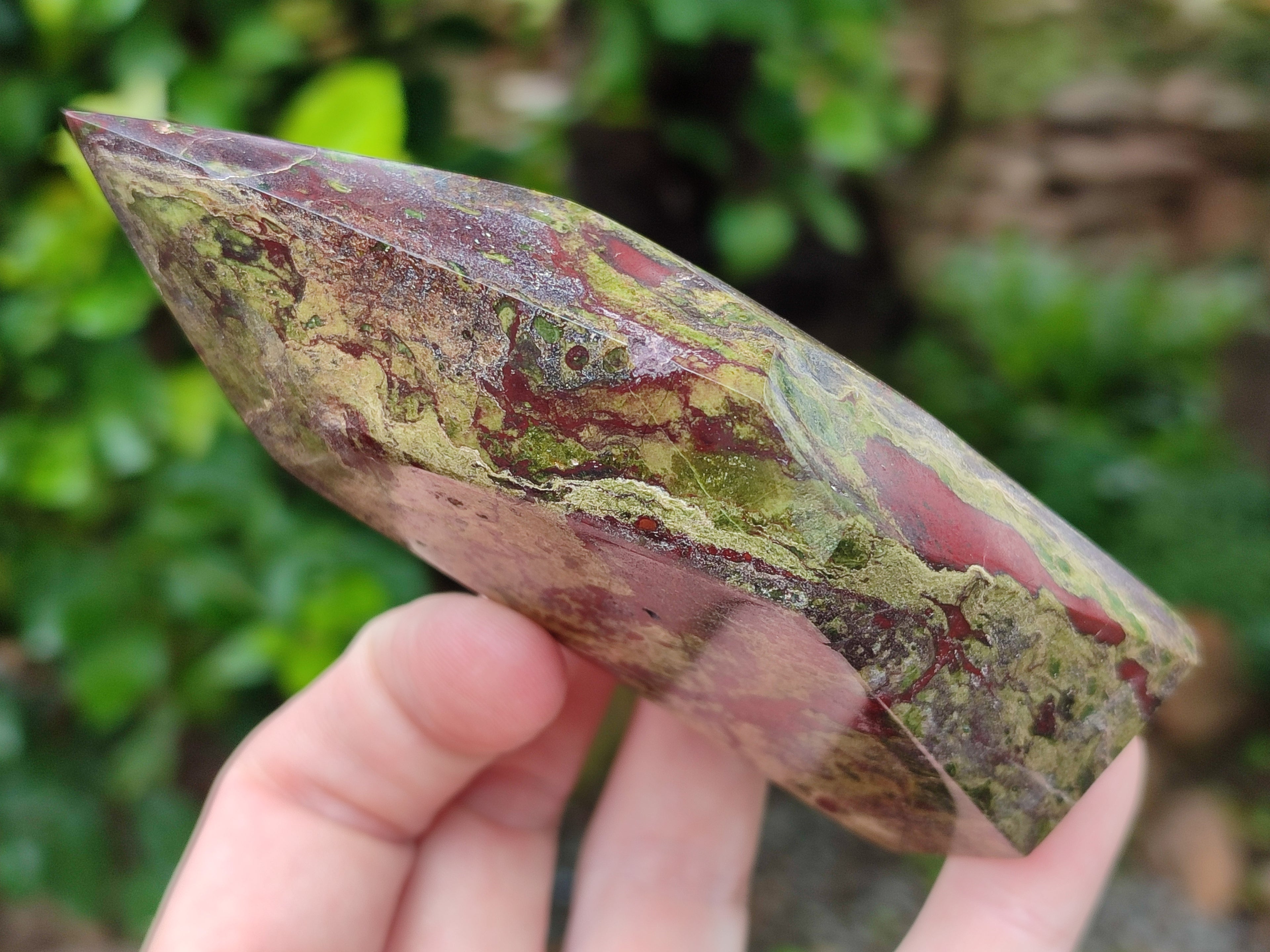 Polished Bastite Dragons Blood Stone Points x 3 From Tshipise, South Africa - Toprock Gemstones and Minerals 