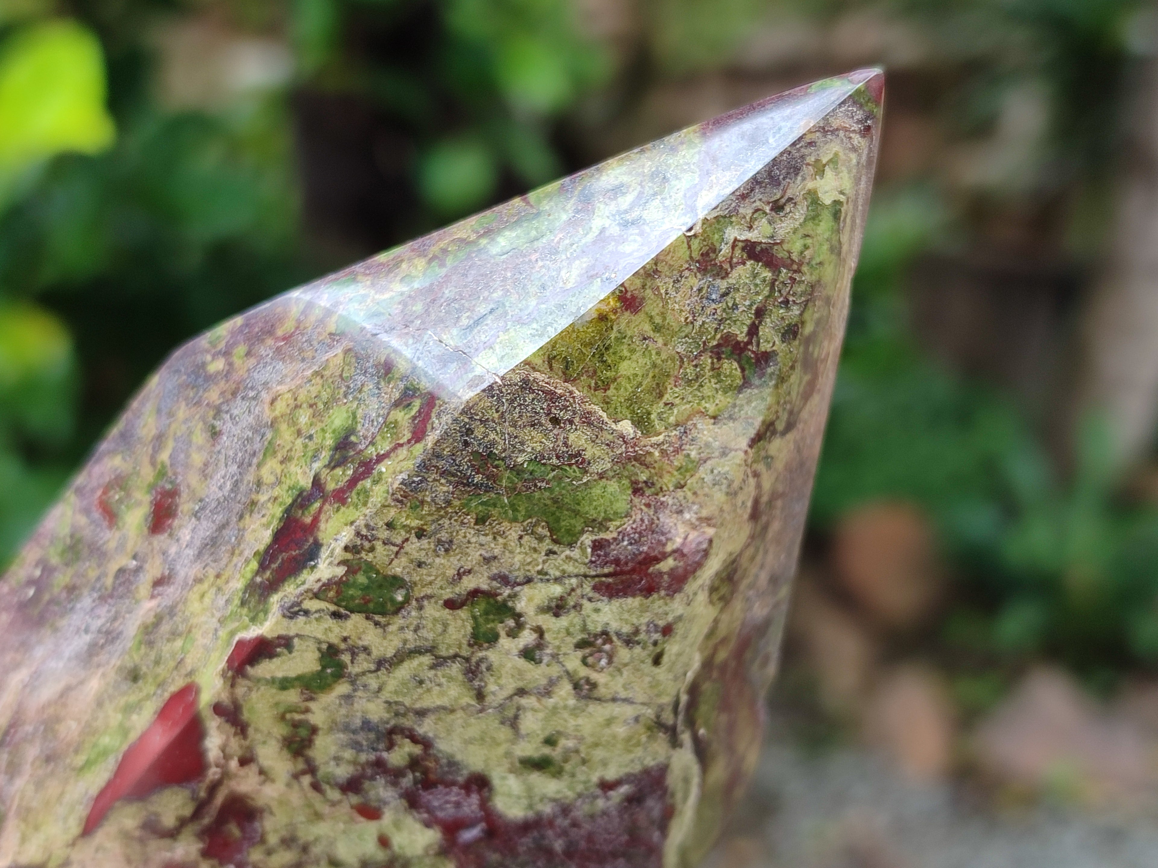 Polished Bastite Dragons Blood Stone Points x 3 From Tshipise, South Africa - Toprock Gemstones and Minerals 