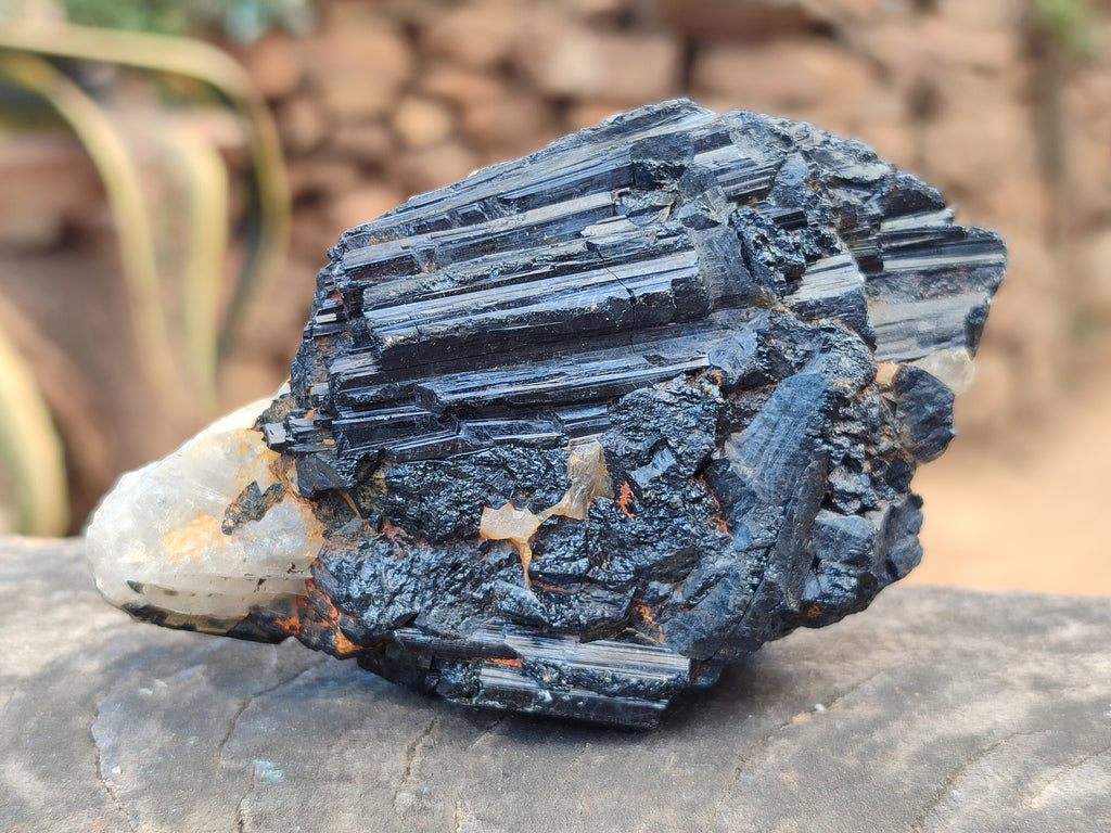 Natural Black Tourmaline On Quartz Matrix Specimens x 6 From Zimbabwe - Toprock Gemstones and Minerals 