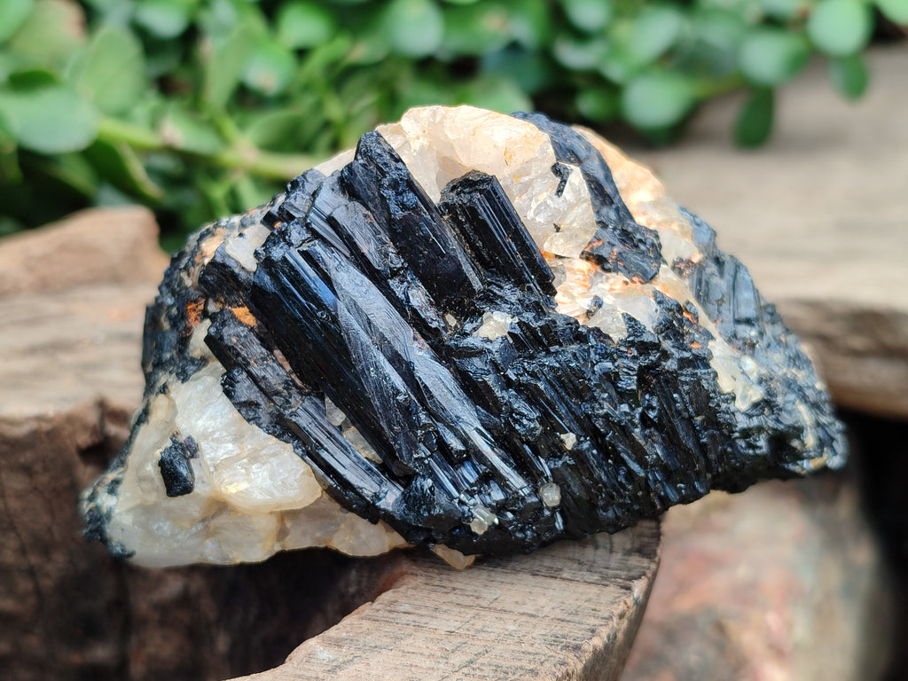 Natural Black Tourmaline On Quartz Matrix Specimens x 6 From Zimbabwe - Toprock Gemstones and Minerals 