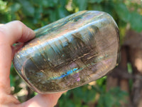 Polished Labradorite Standing Free Forms x 2 From Tulear, Madagascar