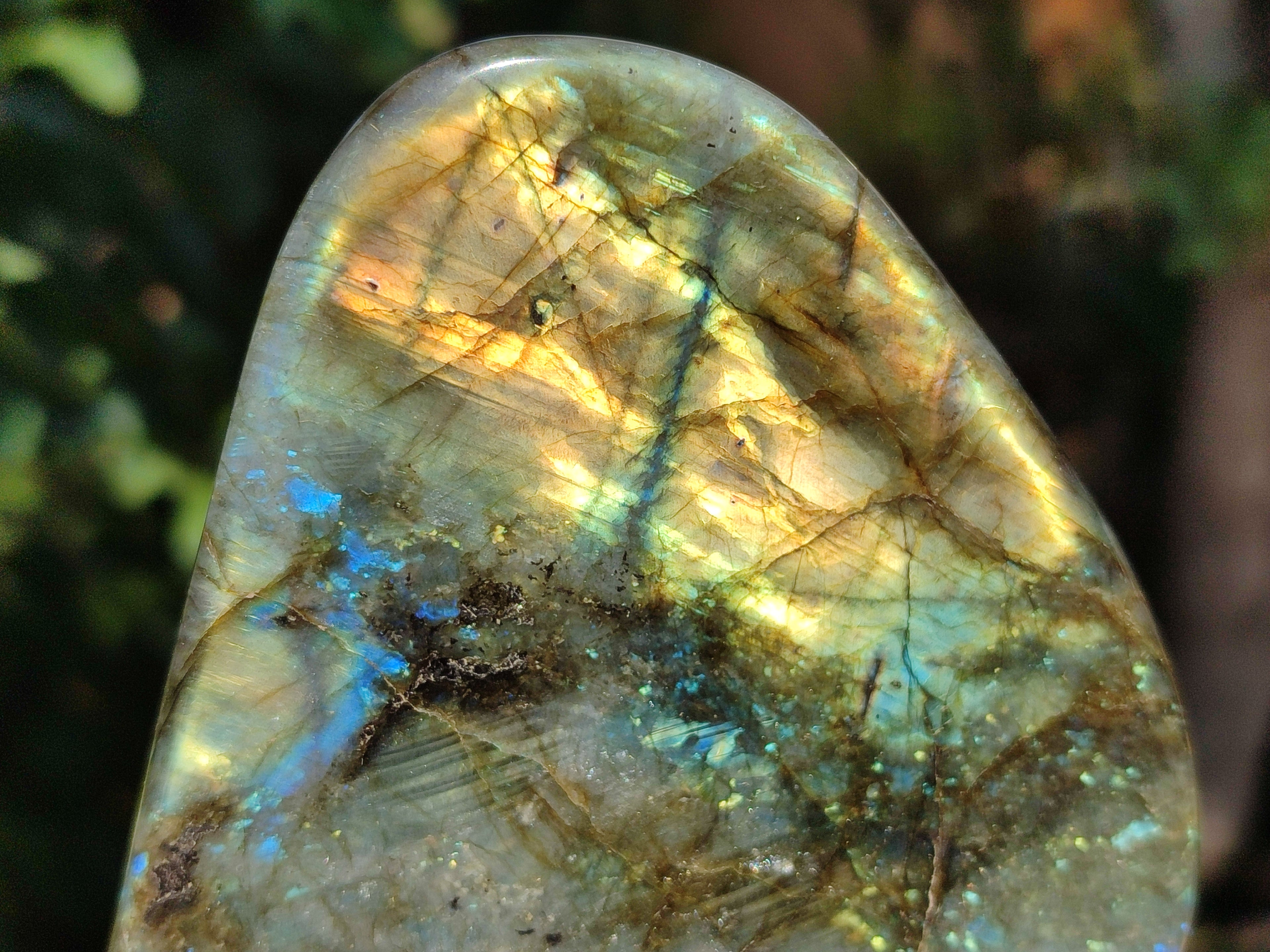 Polished Labradorite Standing Free Forms x 2 From Tulear, Madagascar - Toprock Gemstones and Minerals 