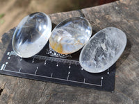 Polished Clear Quartz Crystal Palm Stones x 35 From Madagascar - Toprock Gemstones and Minerals 