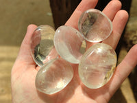 Polished Clear Quartz Crystal Palm Stones x 35 From Madagascar - Toprock Gemstones and Minerals 