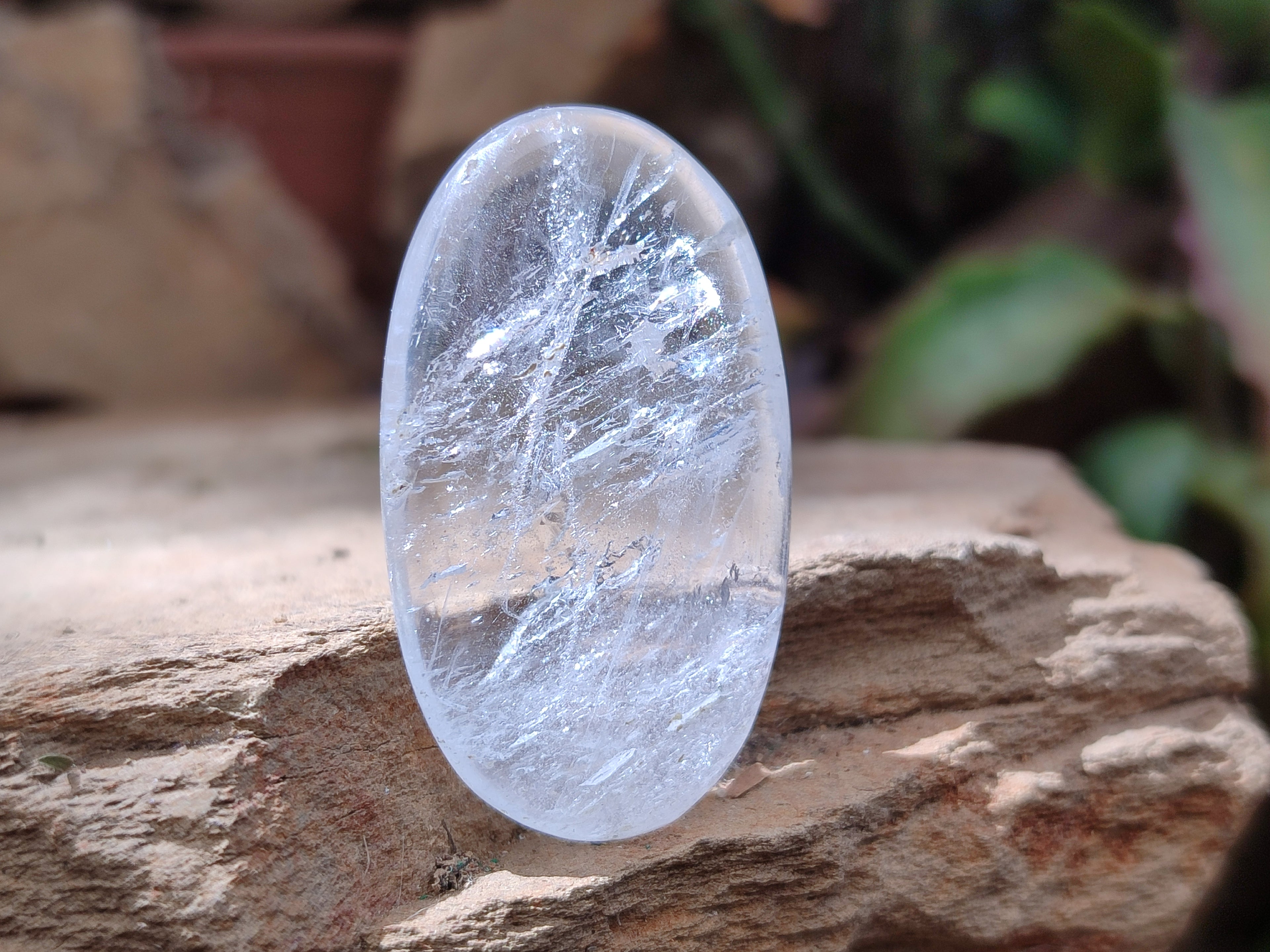 Polished Clear Quartz Crystal Palm Stones x 35 From Madagascar - Toprock Gemstones and Minerals 