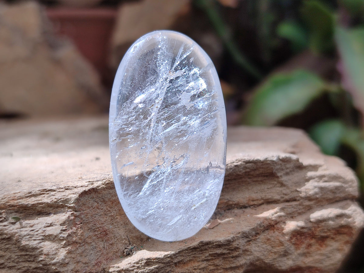 Polished Clear Quartz Crystal Palm Stones x 35 From Madagascar - Toprock Gemstones and Minerals 