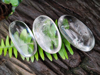 Polished Clear Quartz Crystal Palm Stones x 35 From Madagascar - Toprock Gemstones and Minerals 