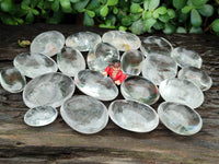 Polished Clear Quartz Crystal Palm Stones x 35 From Madagascar - Toprock Gemstones and Minerals 