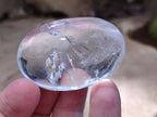 Polished Clear Quartz Crystal Palm Stones x 35 From Madagascar - Toprock Gemstones and Minerals 