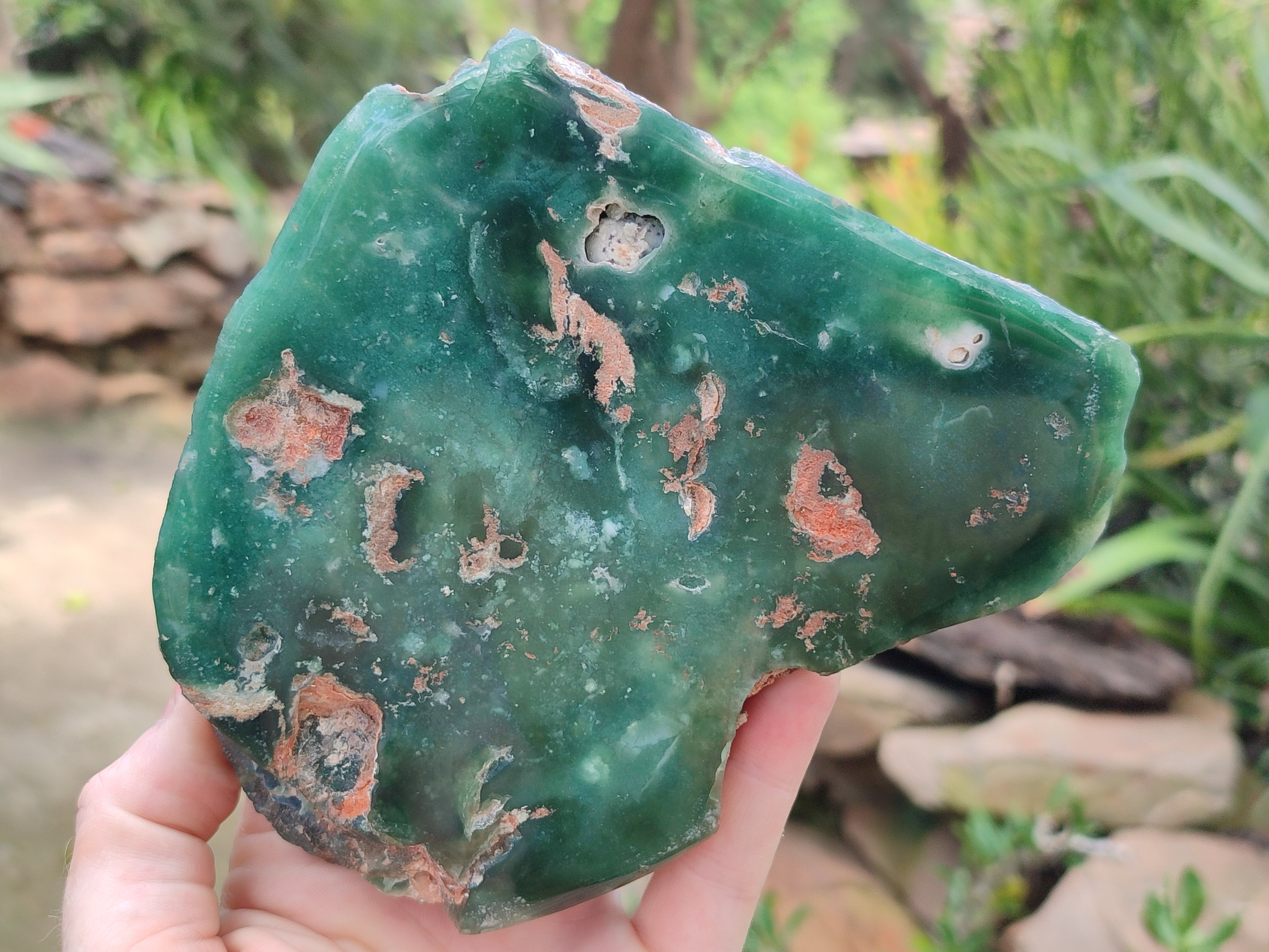 Polished On One Side Emerald Mtorolite Plates x 2 From Mutorashanga, Zimbabwe - Toprock Gemstones and Minerals 