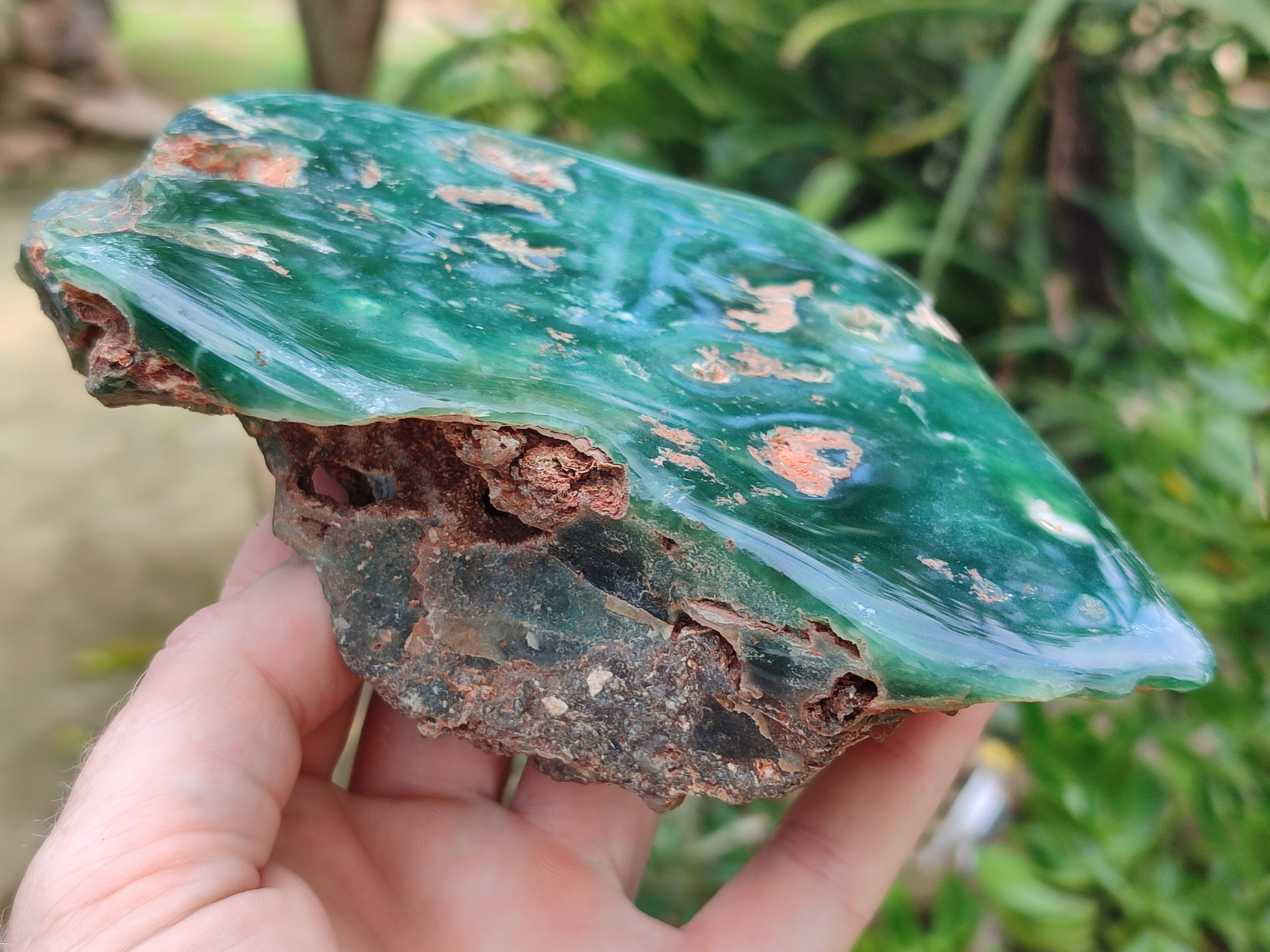 Polished On One Side Emerald Mtorolite Plates x 2 From Mutorashanga, Zimbabwe - Toprock Gemstones and Minerals 