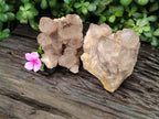 Natural Smokey Phantom Quartz Clusters x 2 From Luena, Congo - Toprock Gemstones and Minerals 