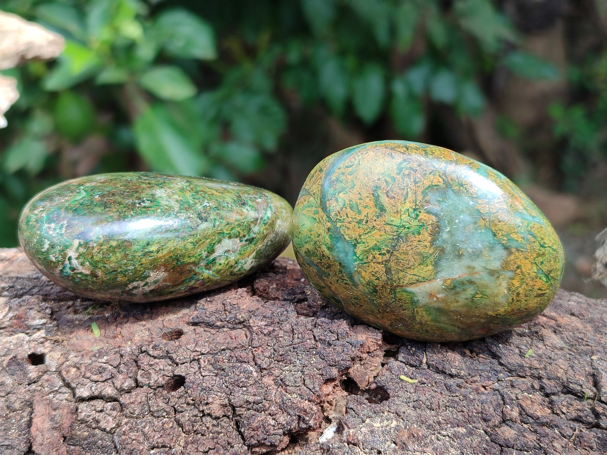Polished Verdite Galet-Pal Stones x 24 From Zimbabwe - Toprock Gemstones and Minerals 