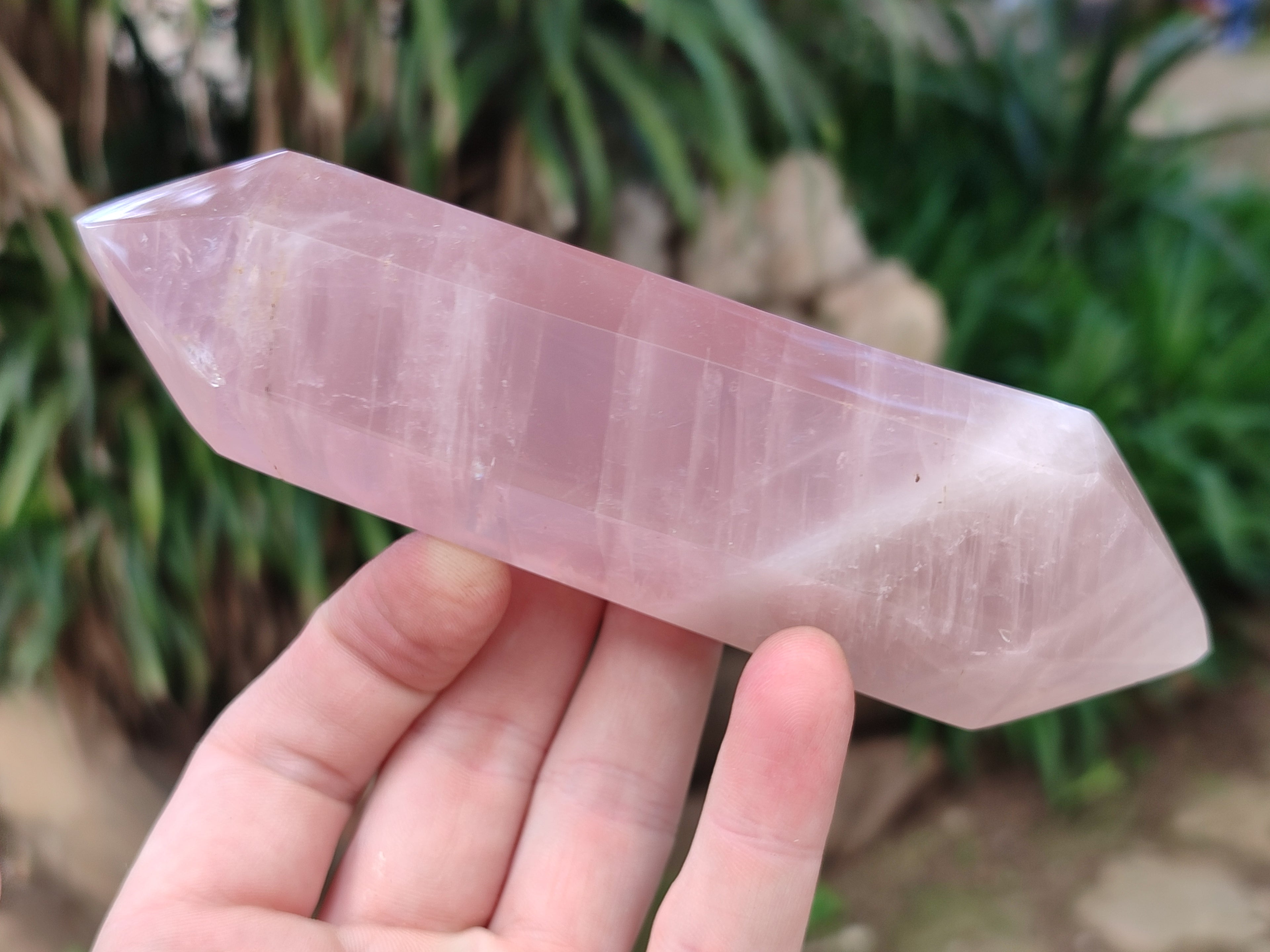 Polished Double Terminated Rose Quartz Points x 4 From Ambatondrazaka, Madagascar - Toprock Gemstones and Minerals 