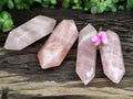 Polished Double Terminated Rose Quartz Points x 4 From Ambatondrazaka, Madagascar - Toprock Gemstones and Minerals 