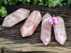 Polished Double Terminated Rose Quartz Points x 4 From Ambatondrazaka, Madagascar - Toprock Gemstones and Minerals 