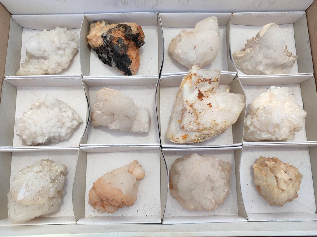 Natural Mixed Quartz Clusters x 12 From Madagascar - Toprock Gemstones and Minerals 