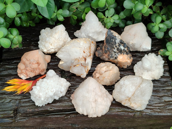 Natural Mixed Quartz Clusters x 12 From Madagascar