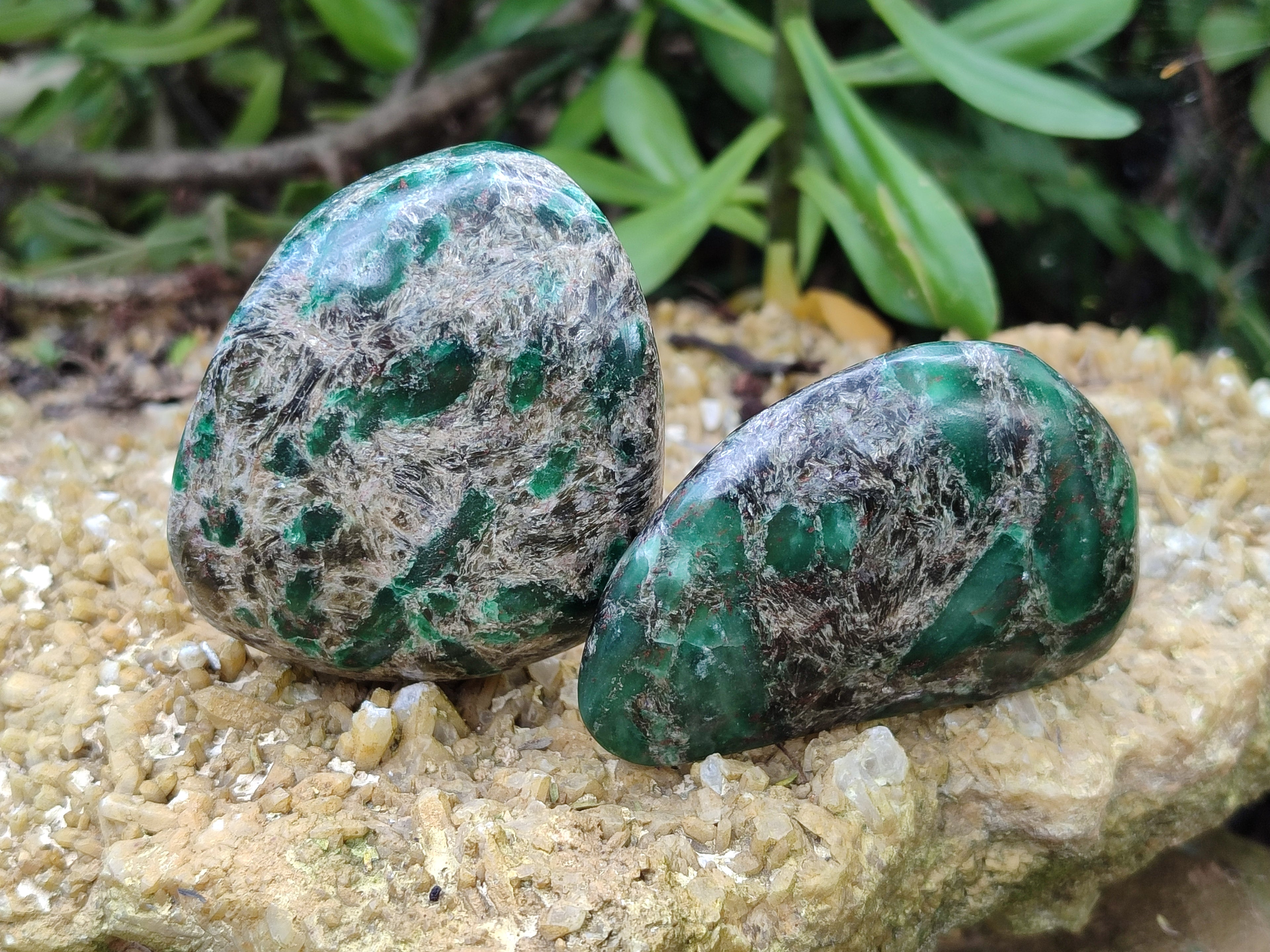Polished Emerald Mica In Matrix Free Forms x 6 From Mutoko, Zimbabwe - Toprock Gemstones and Minerals 