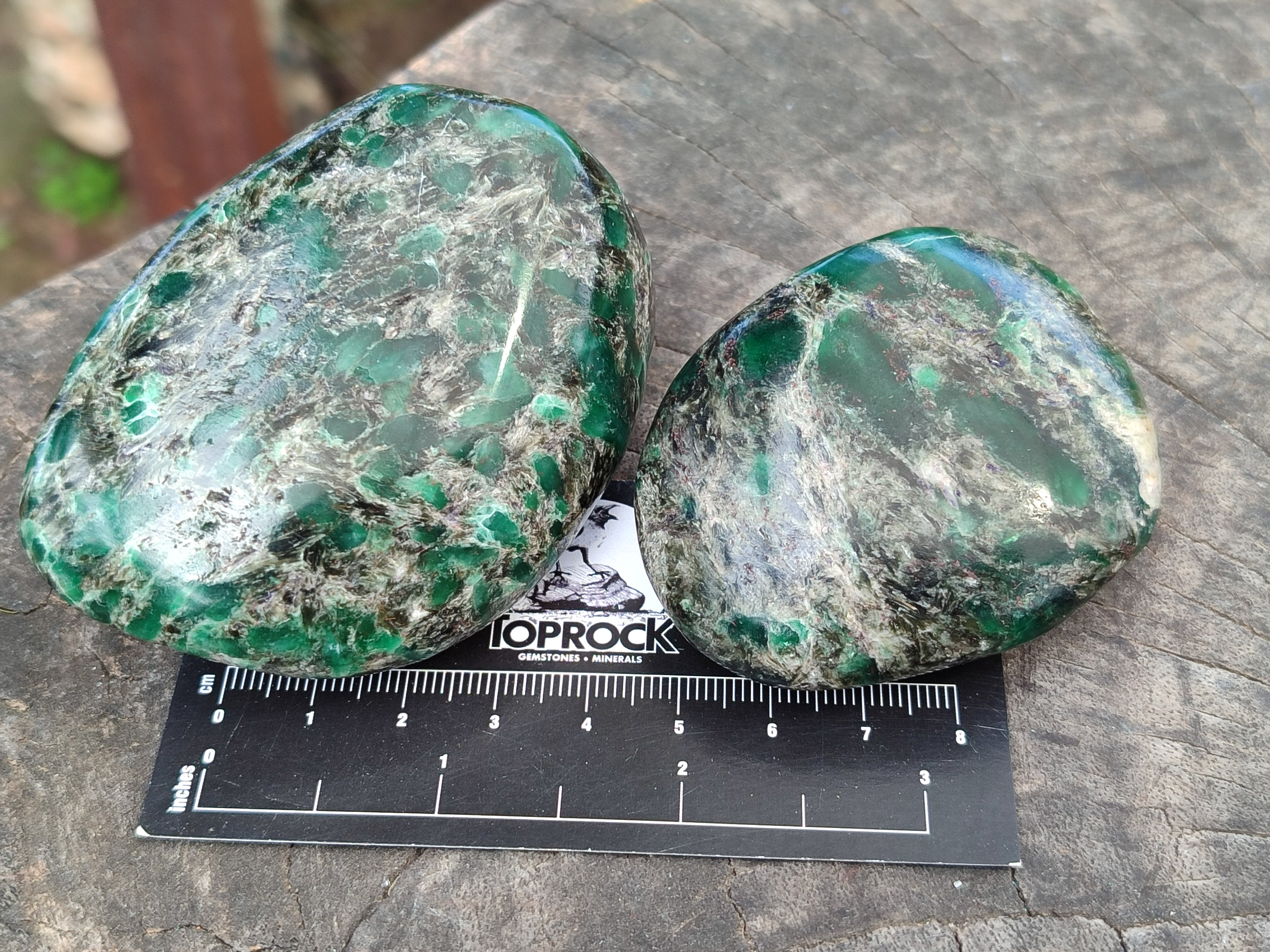 Polished Emerald Mica In Matrix Free Forms x 6 From Mutoko, Zimbabwe - Toprock Gemstones and Minerals 