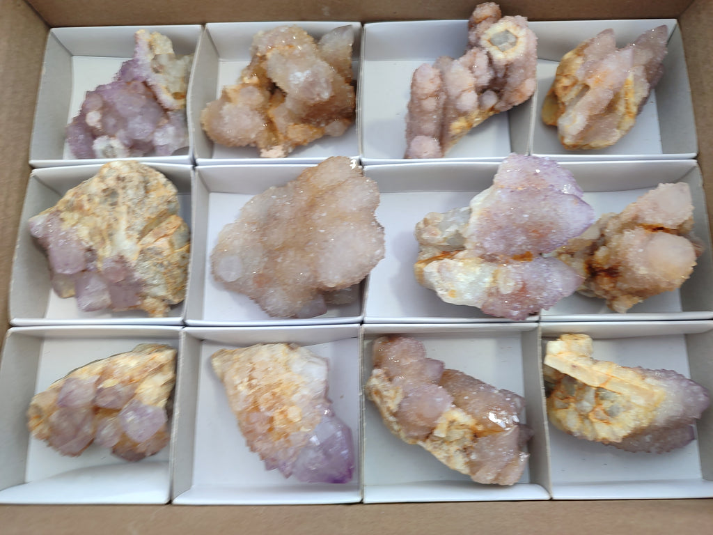 Natural Ametrine Spirit Quartz Clusters x 12 From Boekenhouthoek, South Africa - Toprock Gemstones and Minerals 