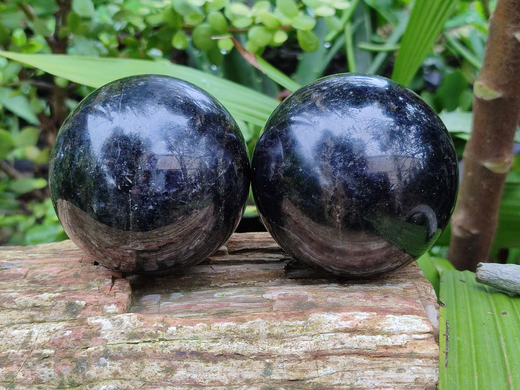 Polished Iolite Sphere's x 3 From Ambatofinandrahana, Madagascar - Toprock Gemstones and Minerals 