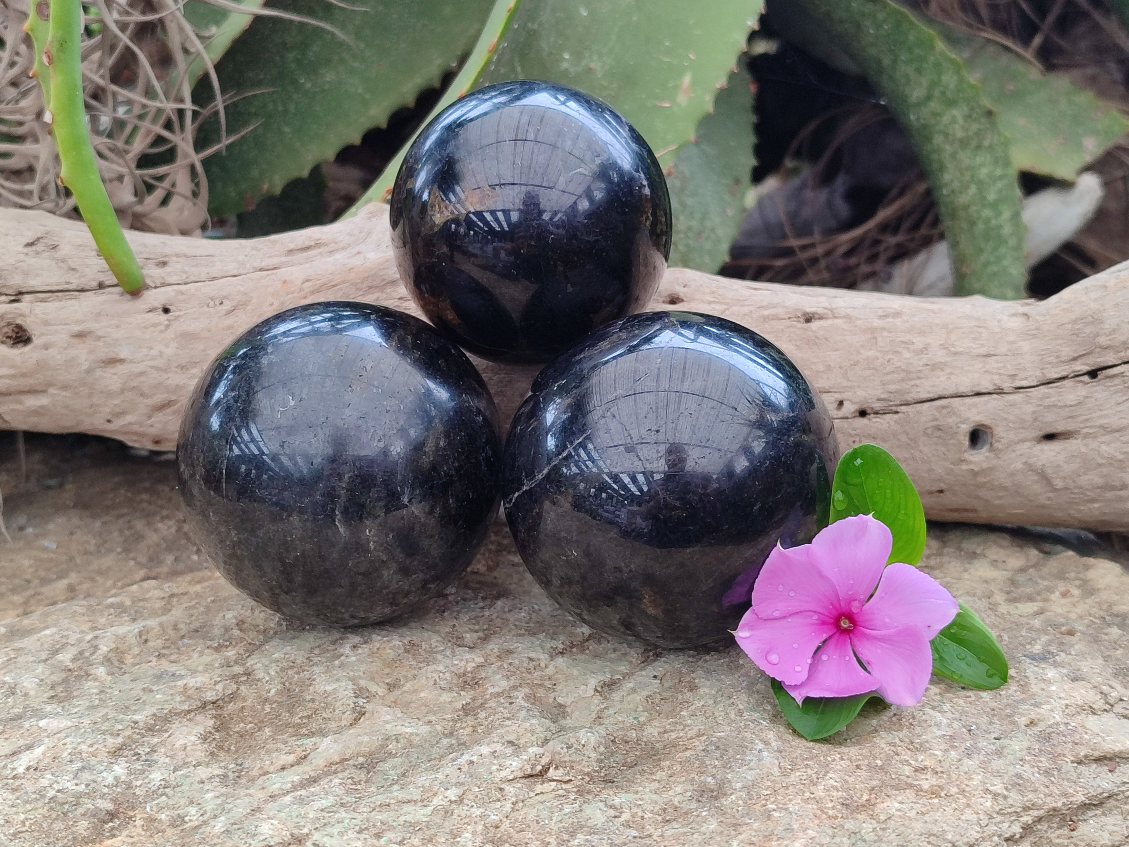 Polished Iolite Sphere's x 3 From Ambatofinandrahana, Madagascar - Toprock Gemstones and Minerals 
