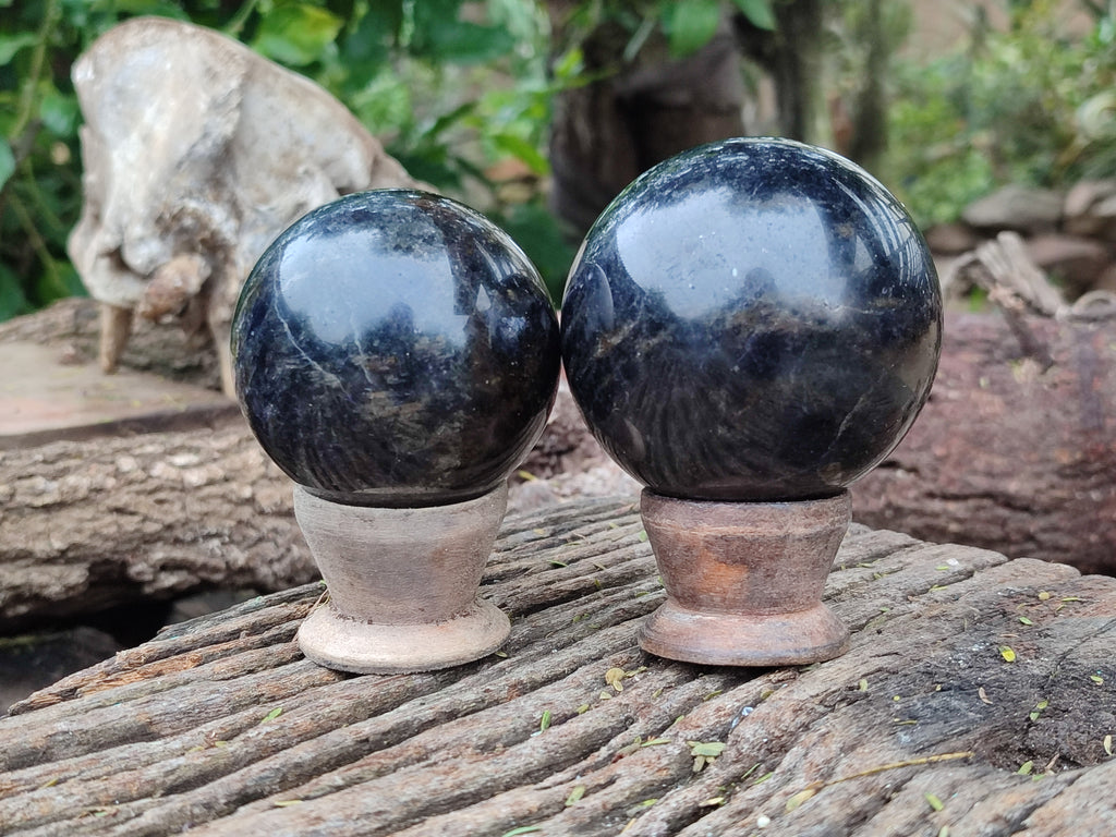Polished Iolite Sphere's x 3 From Ambatofinandrahana, Madagascar - Toprock Gemstones and Minerals 